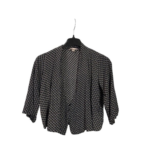 Love21 Forever 21 Navy Horse Print Oversized Crop Top One Button Size M Rayon - Picture 1 of 6